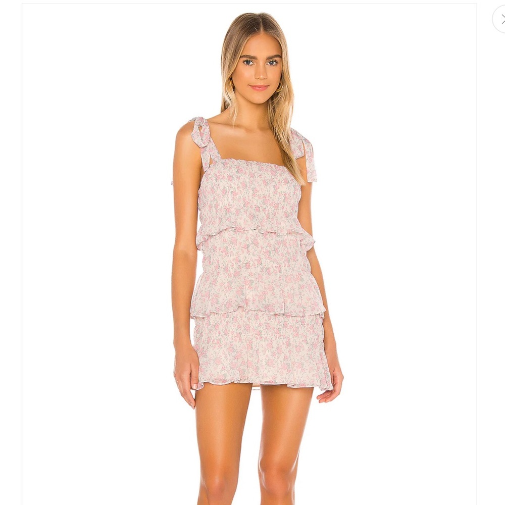 Tularosa Mini Floral Gloria Dress in Ivory Rose Blooms Size S